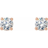14K Rose 1/4 CTW Lab-Grown Diamond 4-Prong Stud Earrings